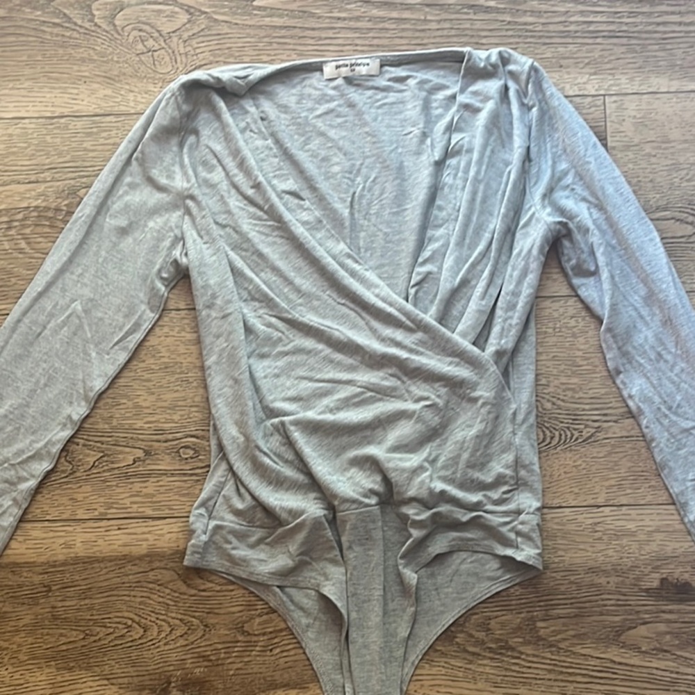 Gray Long Sleeve Bodysuit